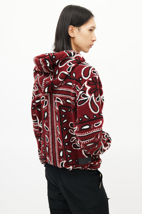 Amiri Red 
Multicolour Paisley Fleece Hoodie