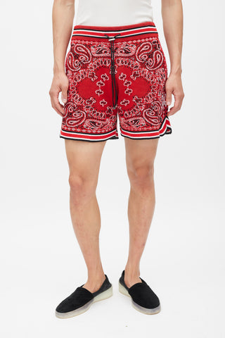 Amiri Red 
Multicolour Paisley Woven Shorts