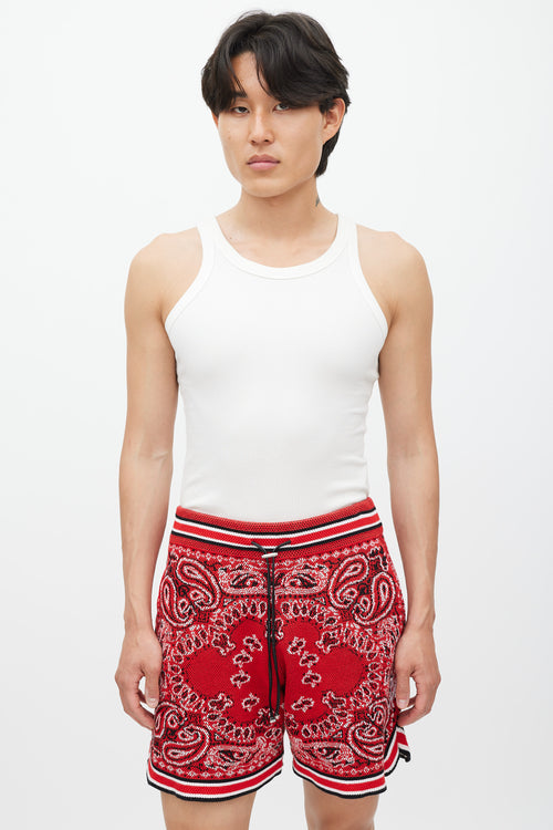 Amiri Red 
Multicolour Paisley Woven Shorts