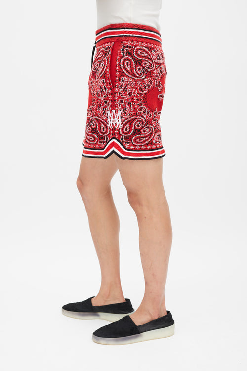 Amiri Red 
Multicolour Paisley Woven Shorts