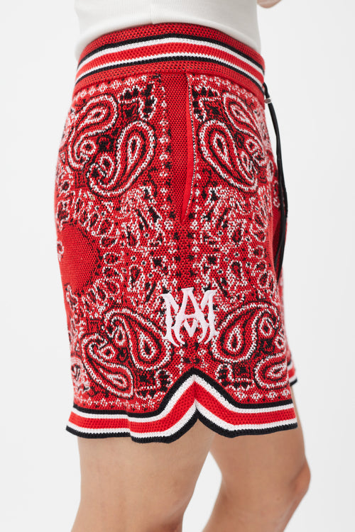 Amiri Red 
Multicolour Paisley Woven Shorts