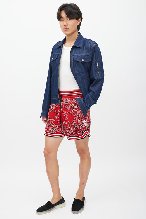 Amiri Red 
Multicolour Paisley Woven Shorts