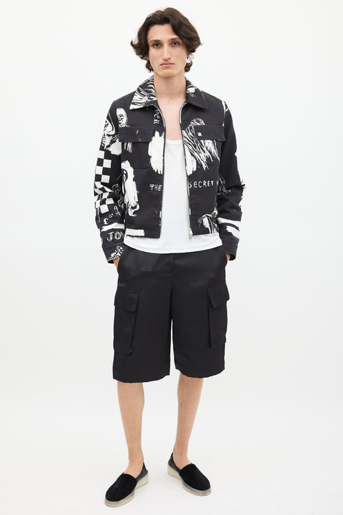 Amiri X Wes Lang Black 
White Sketch Jacket