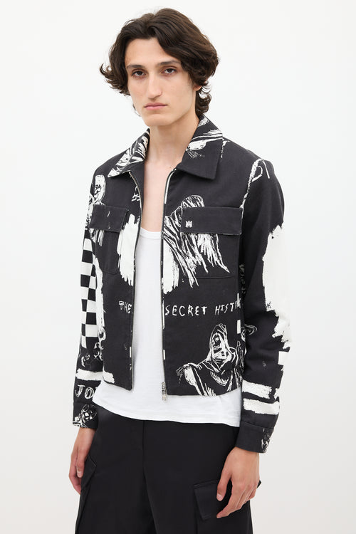 Amiri X Wes Lang Black 
White Sketch Jacket