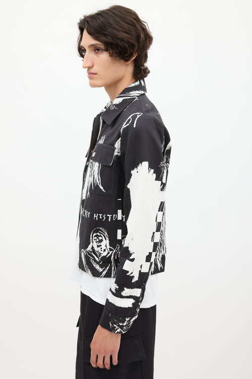 Amiri X Wes Lang Black 
White Sketch Jacket