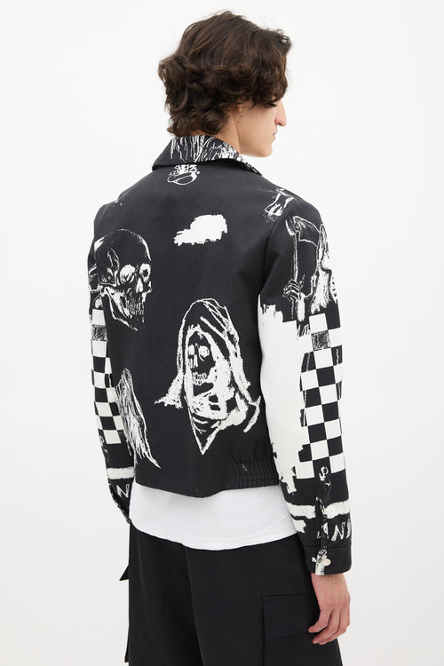 Amiri X Wes Lang Black 
White Sketch Jacket