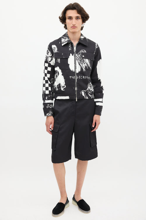 Amiri X Wes Lang Black 
White Sketch Jacket