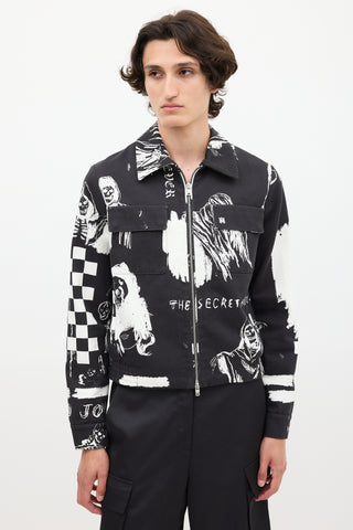 Amiri X Wes Lang Black 
White Sketch Jacket