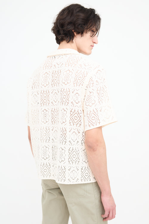 Amomento Cream Crochet Square Shirt