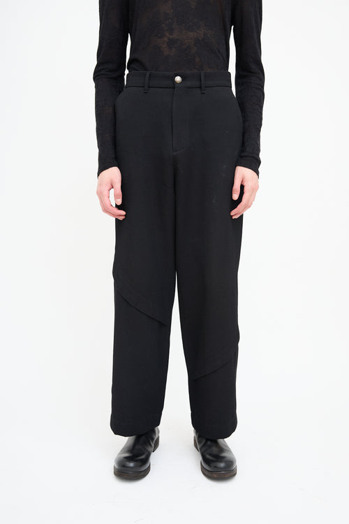 Andersson Bell Black Twill Wool Camtton Trouser