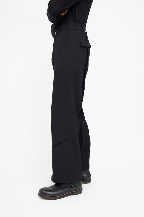 Andersson Bell Black Twill Wool Camtton Trouser