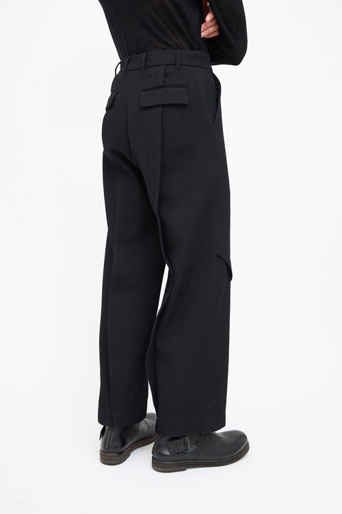 Andersson Bell Black Twill Wool Camtton Trouser