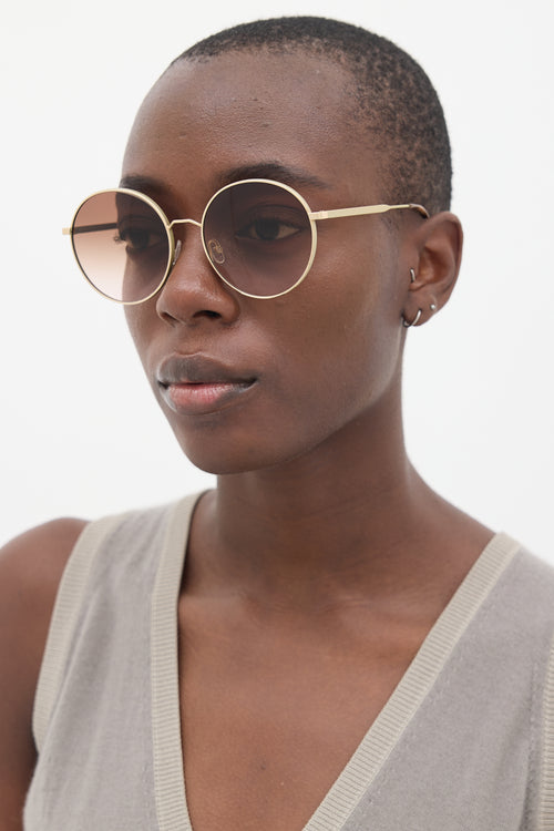 Andy Wolf Gold Polly Circle Sunglasses