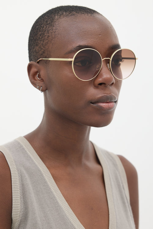 Andy Wolf Gold Polly Circle Sunglasses