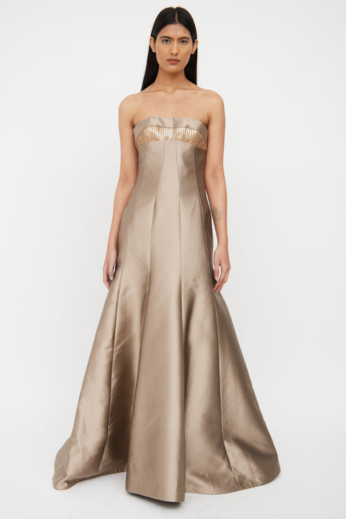 Silk Strapless Gown