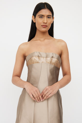 Silk Strapless Gown