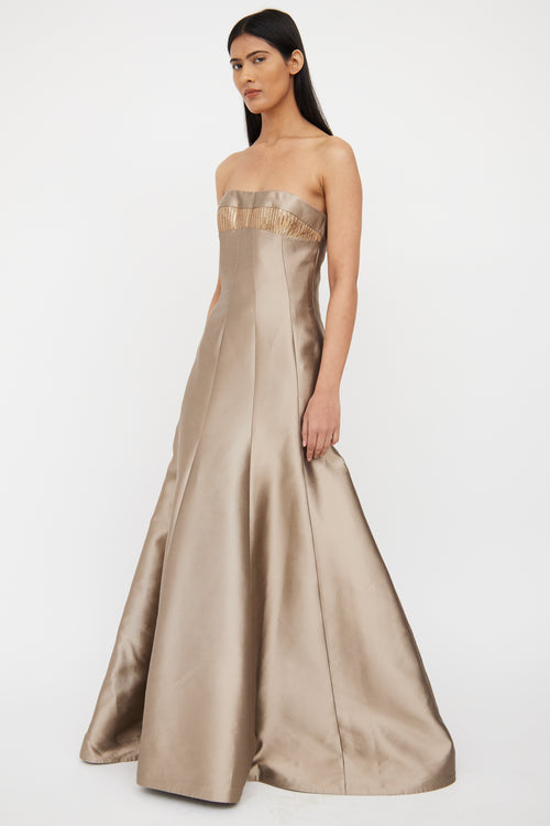 Silk Strapless Gown