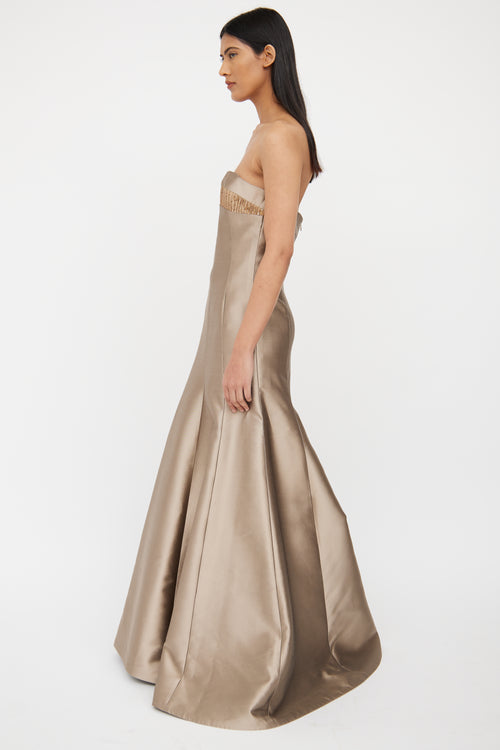 Silk Strapless Gown