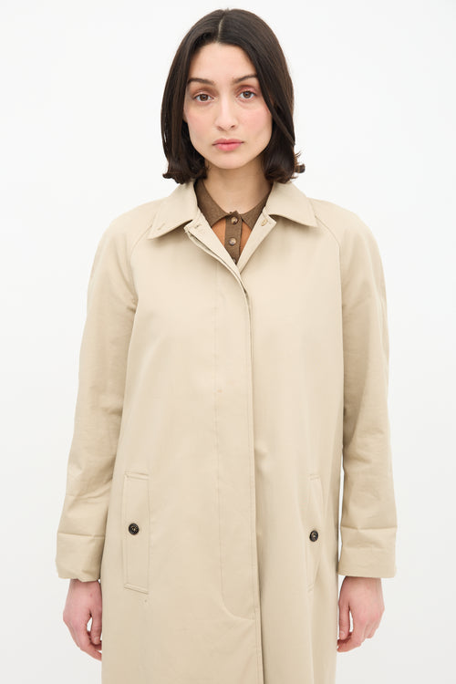 Anine Bing Beige Button Up Trench Coat