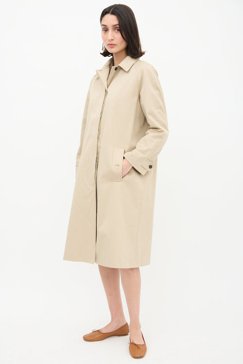 Anine Bing Beige Button Up Trench Coat