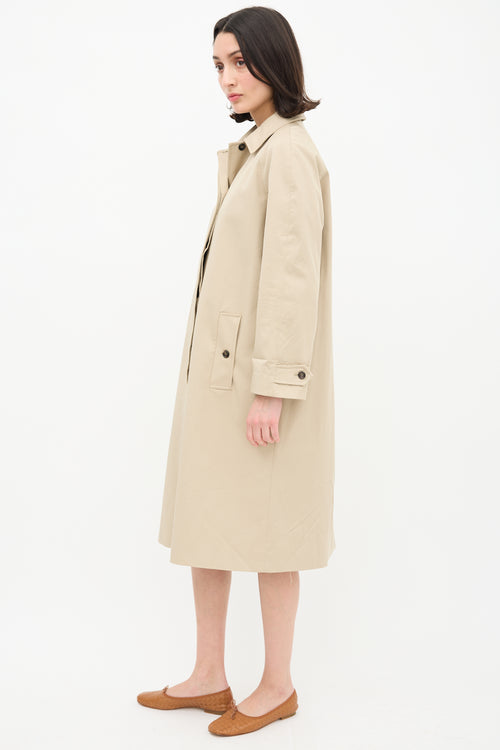 Anine Bing Beige Button Up Trench Coat