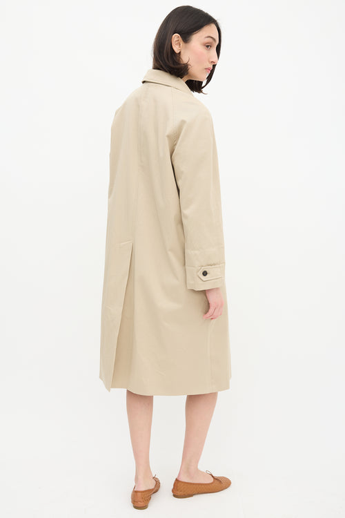 Anine Bing Beige Button Up Trench Coat