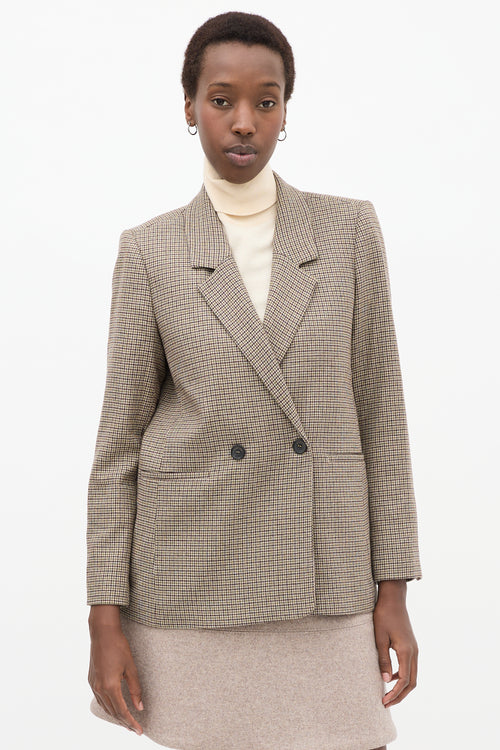 Beige 
Green Gingham Blazer