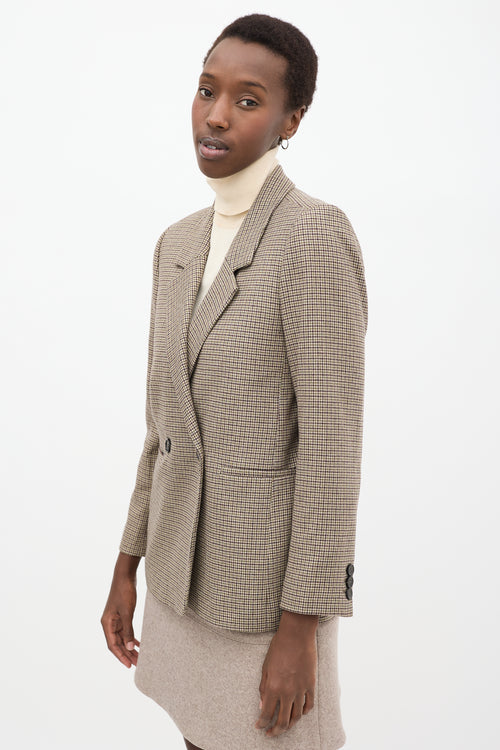 Beige 
Green Gingham Blazer