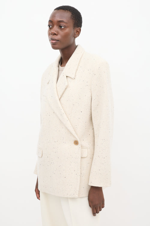 Anine Bing Beige Wool Celeste Wrap Blazer