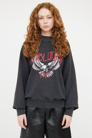 Anine Bing Grey 
Multicolour Revolution Sweatshirt