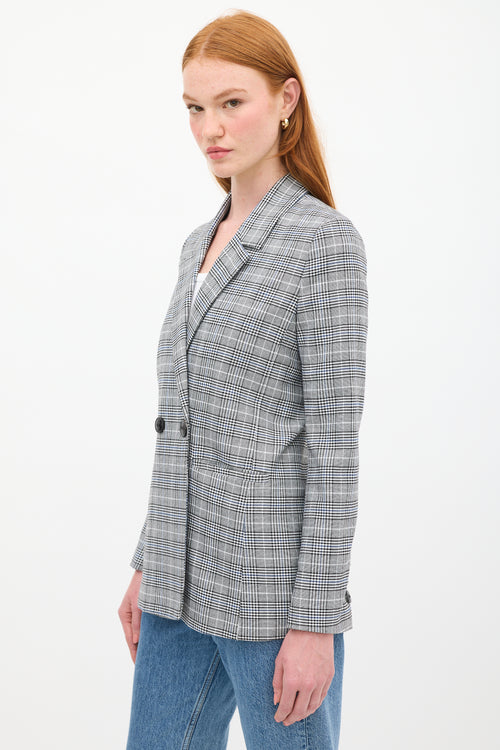 Anine Bing Black 
Multicolour Check Madeleine Blazer