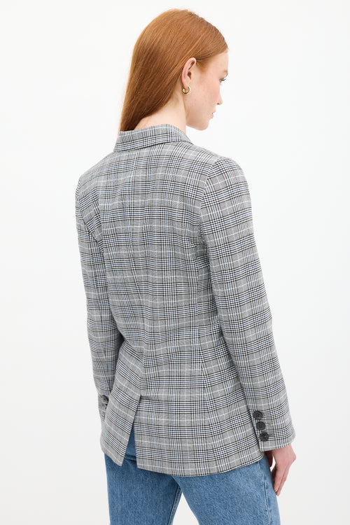 Anine Bing Black 
Multicolour Check Madeleine Blazer