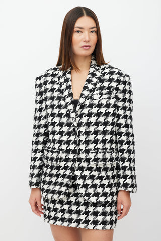 Anine Bing Black 
White Woven Houndstooth Co-Ord Set