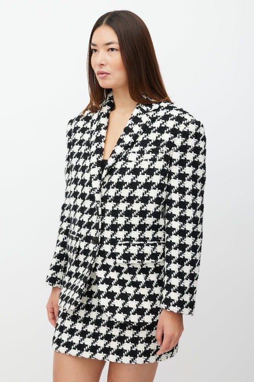 Anine Bing Black 
White Woven Houndstooth Co-Ord Set