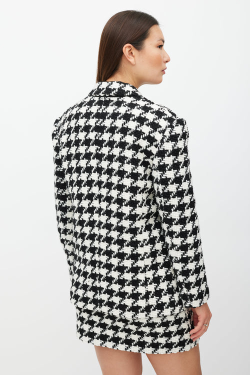 Anine Bing Black 
White Woven Houndstooth Co-Ord Set