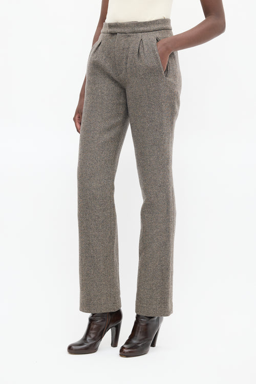 Anine Bing Brown 
Black Wool Herringbone Trouser