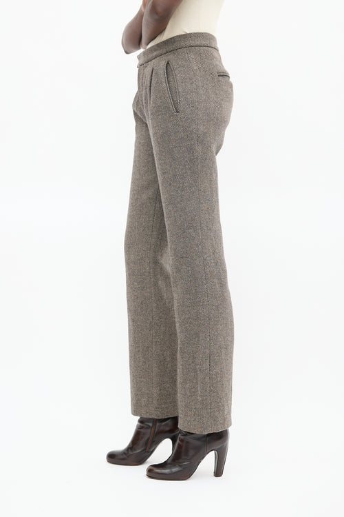 Anine Bing Brown 
Black Wool Herringbone Trouser