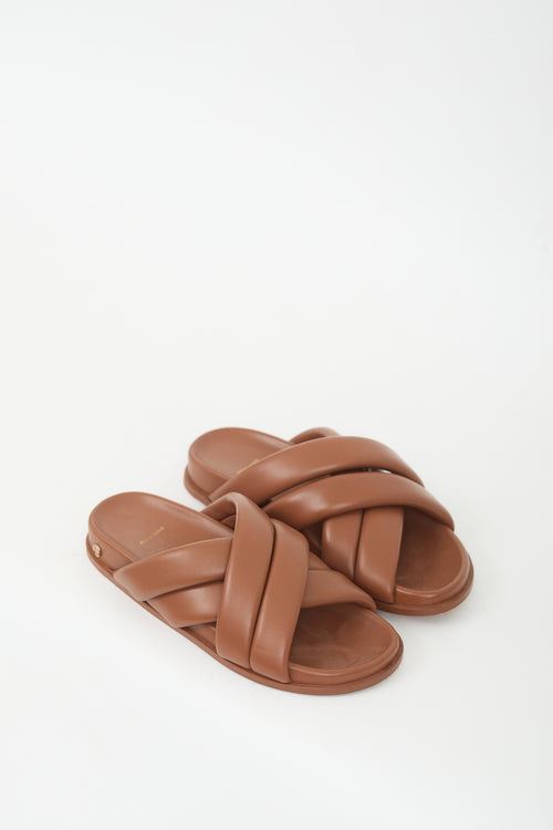 Anine Bing Brown Leather Lizzie Slide