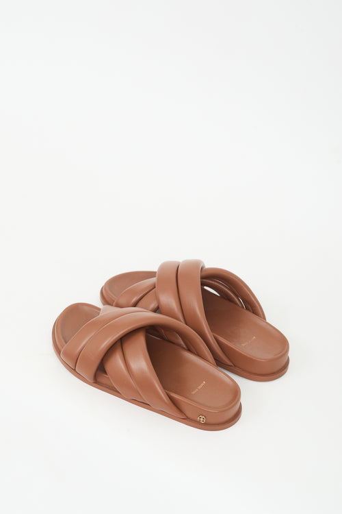 Anine Bing Brown Leather Lizzie Slide