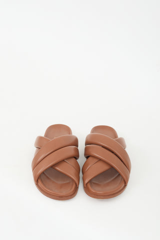 Anine Bing Brown Leather Lizzie Slide