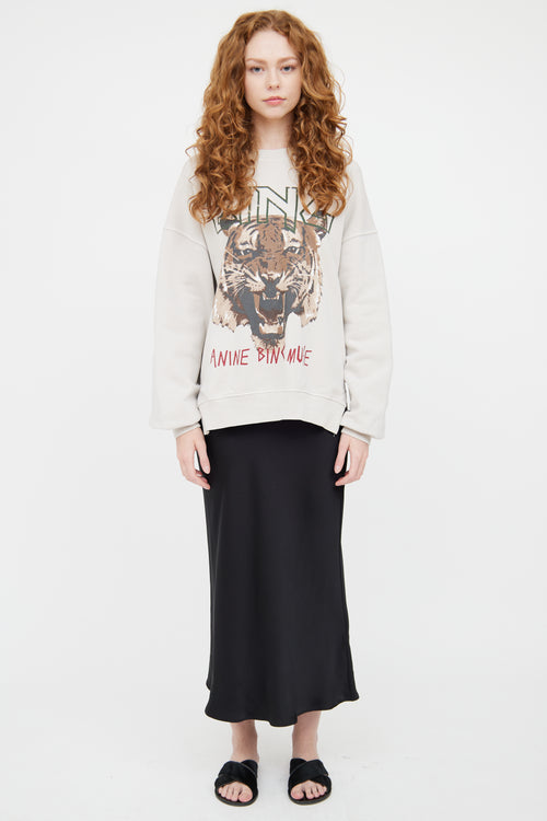 Anine Bing White 
Multicolour Muse Graphic Crewneck