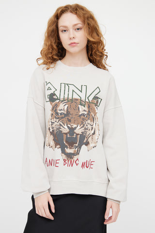 Anine Bing White 
Multicolour Muse Graphic Crewneck