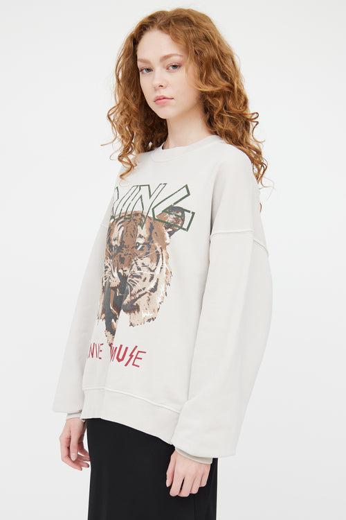 Anine Bing White 
Multicolour Muse Graphic Crewneck