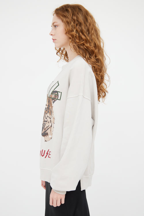 Anine Bing White 
Multicolour Muse Graphic Crewneck