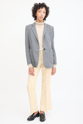 Anine Bing Grey 
White Pinstripe Blazer