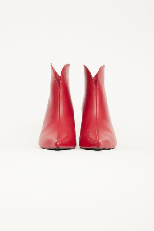 Anine Bing Red Leather Annabelle Ankle Boot