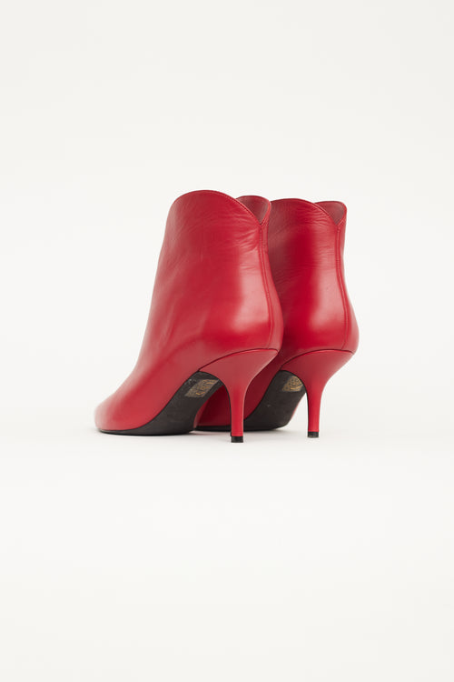 Anine Bing Red Leather Annabelle Ankle Boot