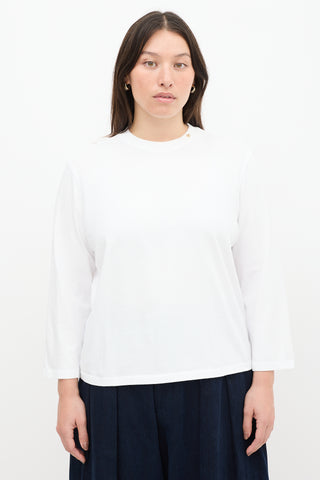 Anine Bing White Logo Longsleeve