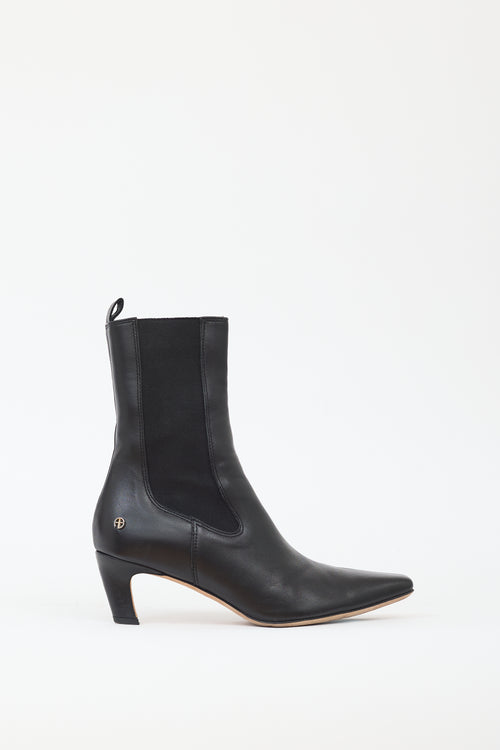 Anine Bing Black Leather Chelsea Ankle Boot