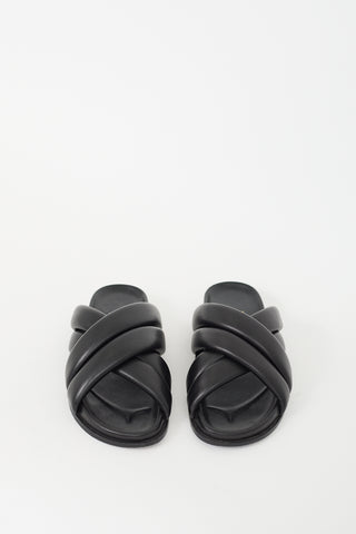 Anine Bing Black Leather Lizzie Slide